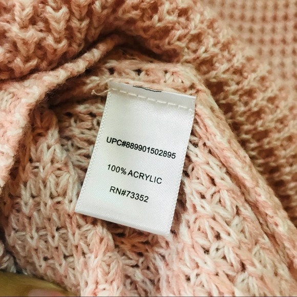 It’s Our Time Soft pink loose knit sweater with lace up V-neck - Picture 4 of 6